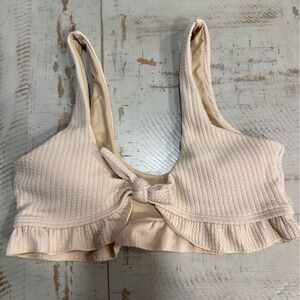 Shein Cream Ruffle Bikini Top